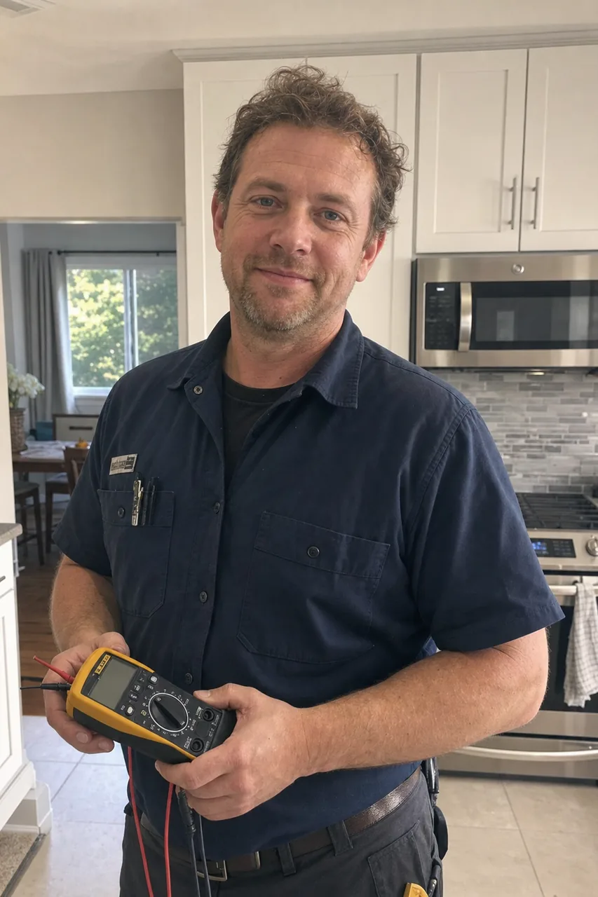 An appliance repair technician on a call near Chappaqua